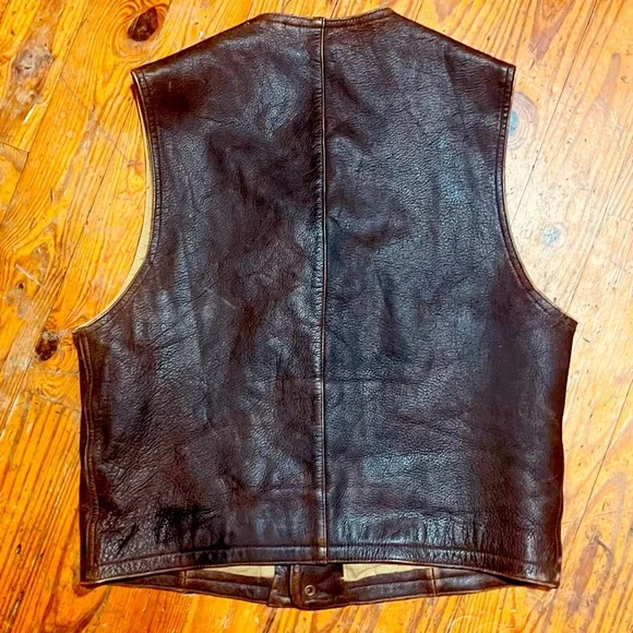 100% Genuine Leather, men’s Sz M, STRUCTURE biker vest - Picture 4 of 4